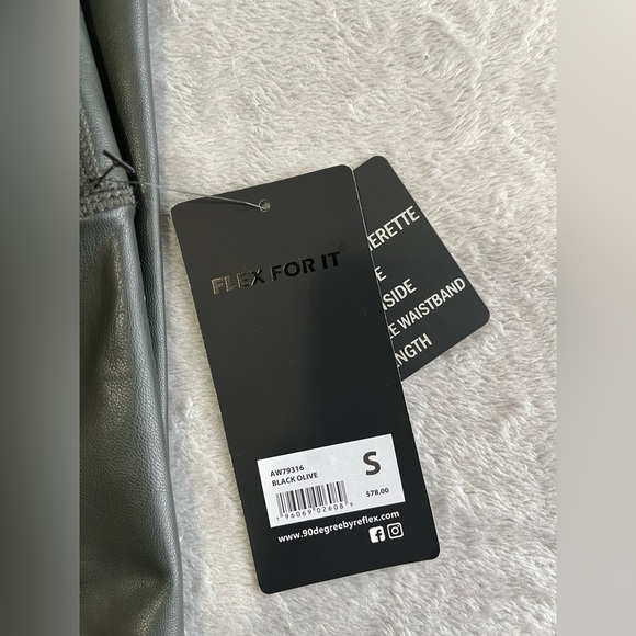 FAUX Leather Elastic Free Super High Waist 7/8 Ankle Legging With Brushed Inside - Picture 4 of 8